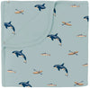 kyte baby blanket blue whales and boats