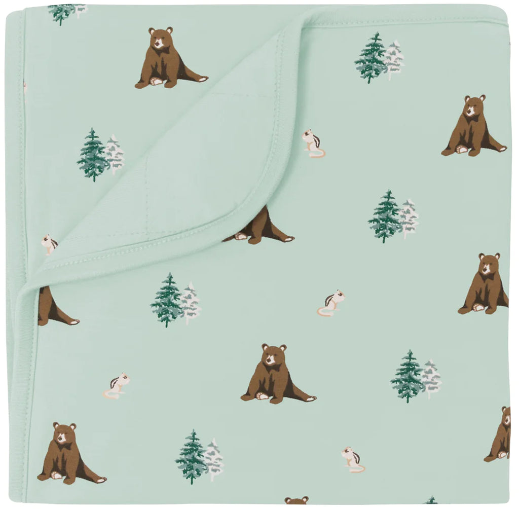 baby blanket kyte baby bears trees squirrels