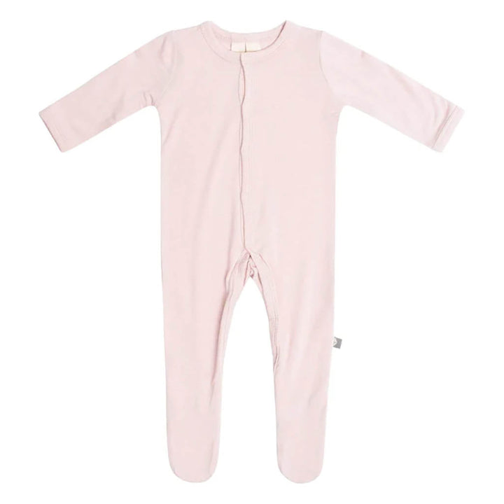 Blush Kyte Baby Footie Pajamas create a calm and soft feel with bamboo fabric.