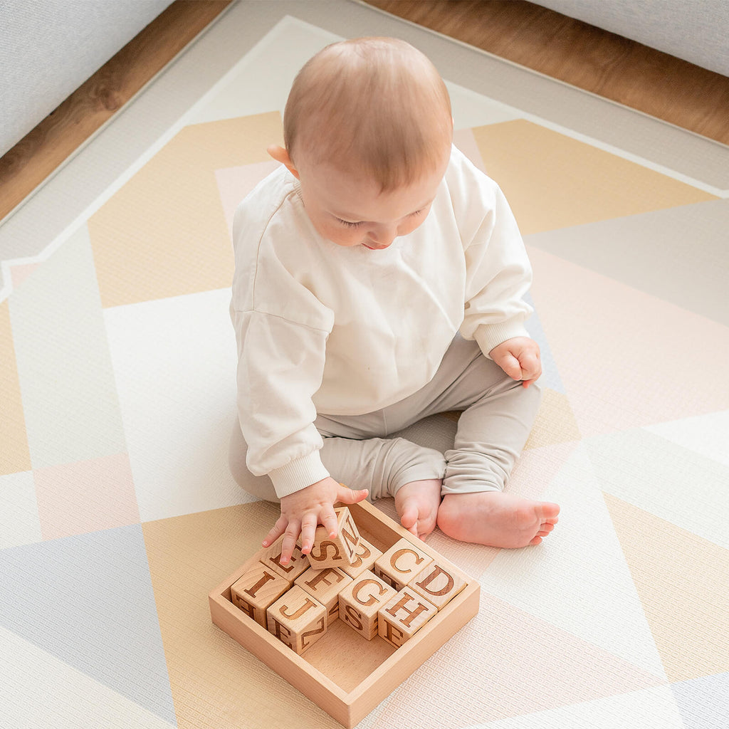 Tiny Land® Wooden Alphabet Blocks, montessori toys for 1 year old