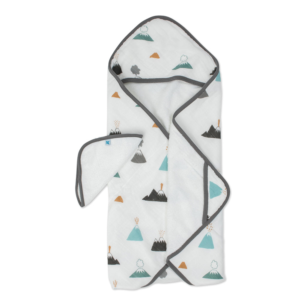 Little unicorn volcano hooded bath towel for babies