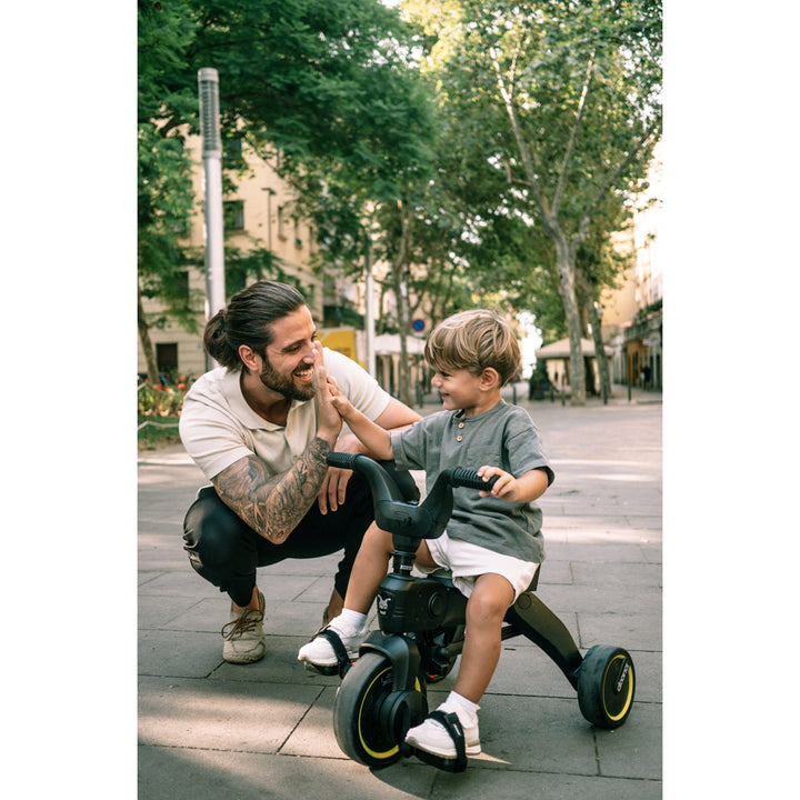 dad and son having fun with doona liki