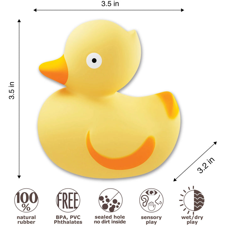 CaaOcho natural rubber duck mold-free bath toys, designed for hygienic and worry-free bath time.