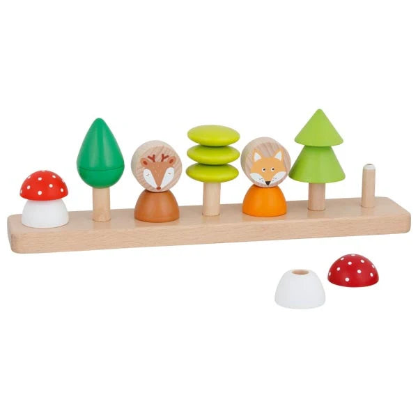 Goki Little Forest Friends Colour and Shape Sorting Game Wood toys set with trees, animals, and mushrooms
