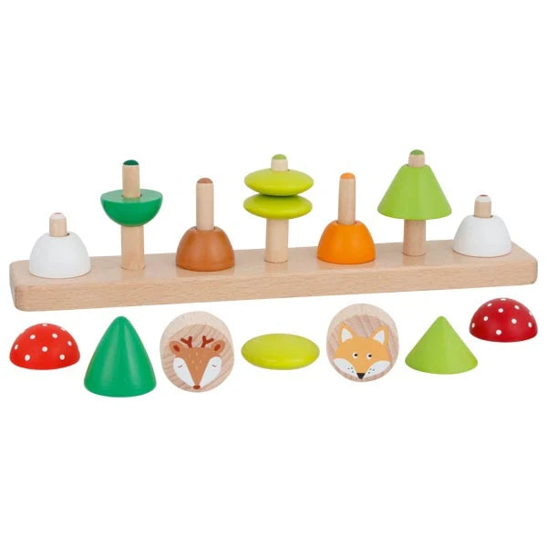 GokiWooden baby toys Sorting and stacking game animal figurines forest 