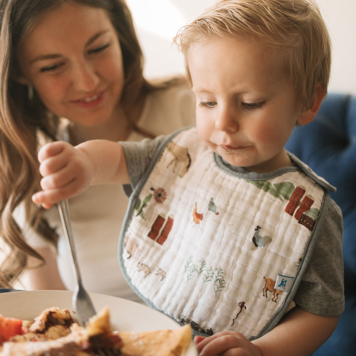 Little Unicorn Cotton Muslin Classic Bib 3 Pack - Farmyard, ideal bibs for babies