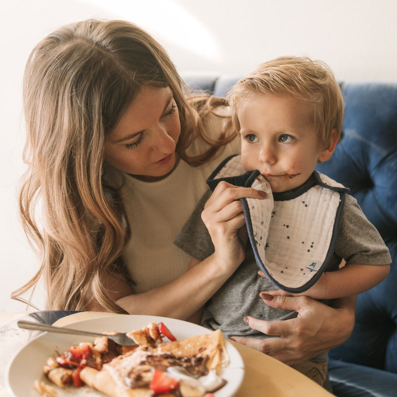 Little Unicorn Cotton Muslin Planetary 2, versatile bib for baby boy or girl