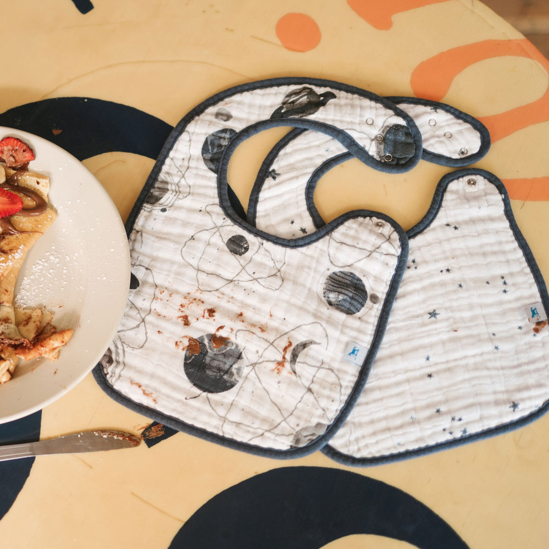 Planetary 2 Classic Bib Set from Little Unicorn, practical baby bibs for feeding