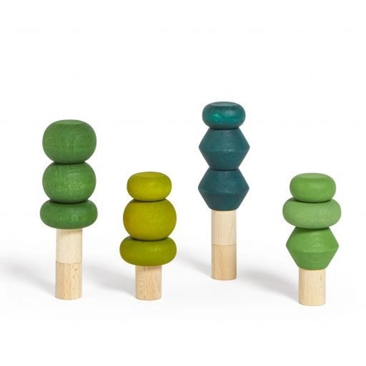 Build and balance with Lubulona Summer Trees, a versatile wood toy for all ages.