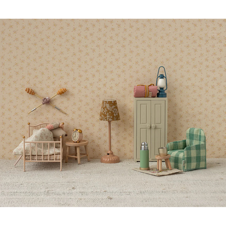 Maileg Alarm Clock and Vintage floor lamp, maileg mouse house accessories