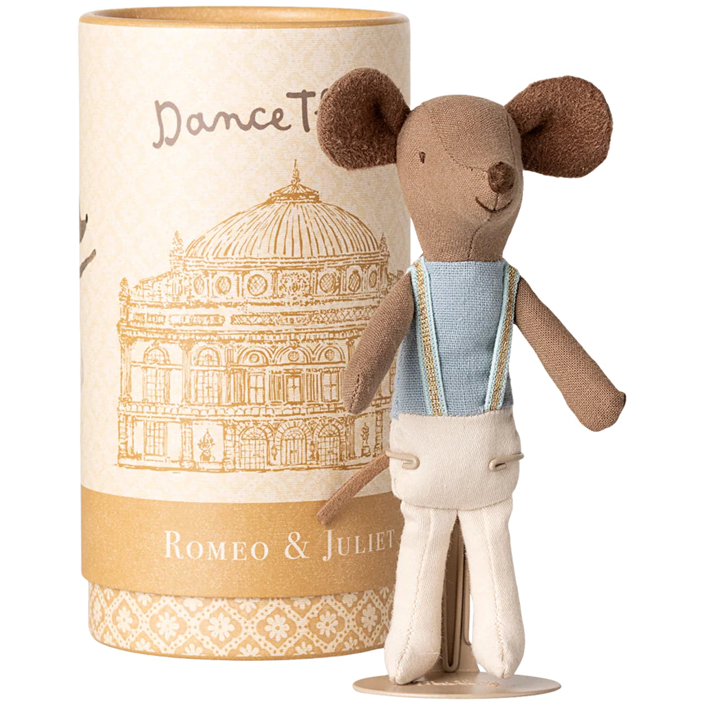 The Maileg Ballet Dancer Mouse joins other Maileg mice for a sweet and imaginative play scene.