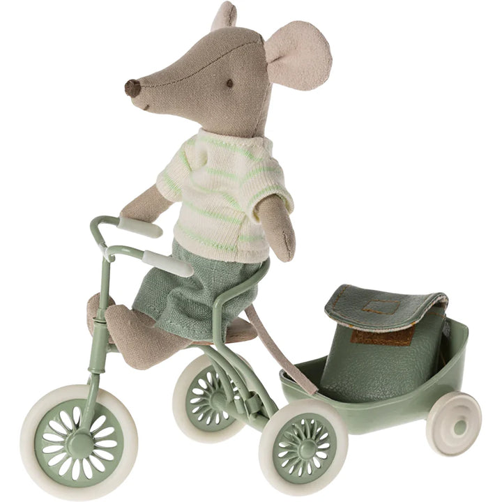 Maileg green trike brother mouse