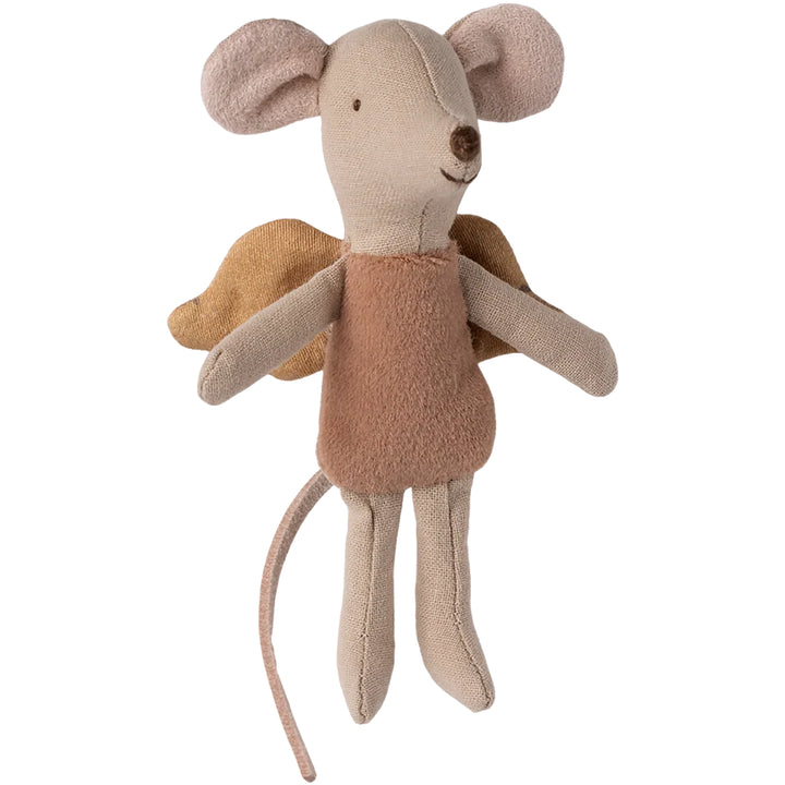 A magical scene unfolds with the Maileg Fairy Mouse standing beside a tiny Maileg mouse.