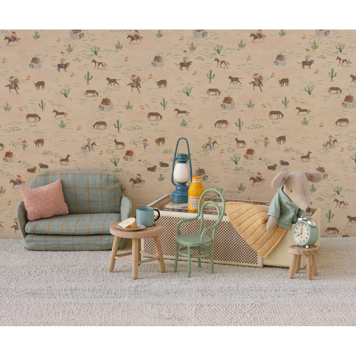 A delightful miniature dollhouse accessory, the Maileg Mouse Vintage Chair inspires tiny home play.