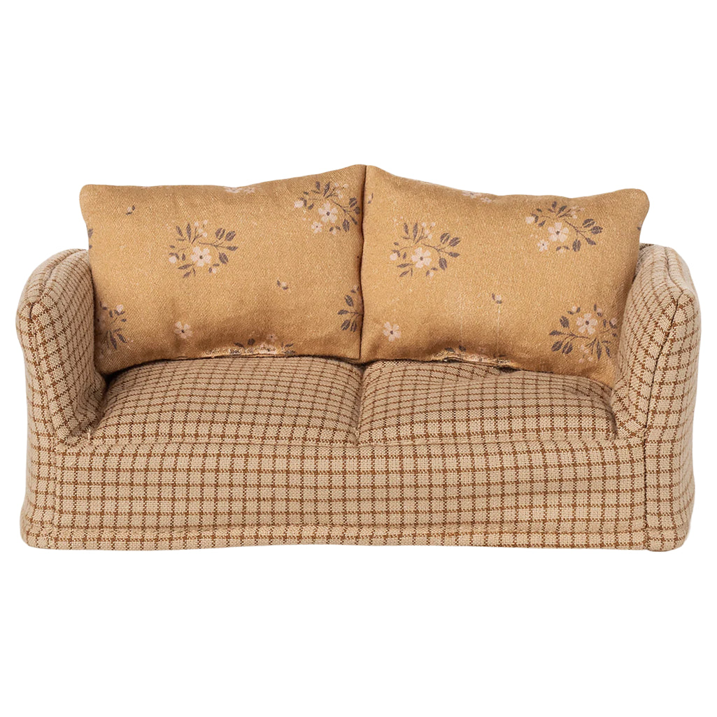 maple yellow mouse couch for maileg dollhouse 