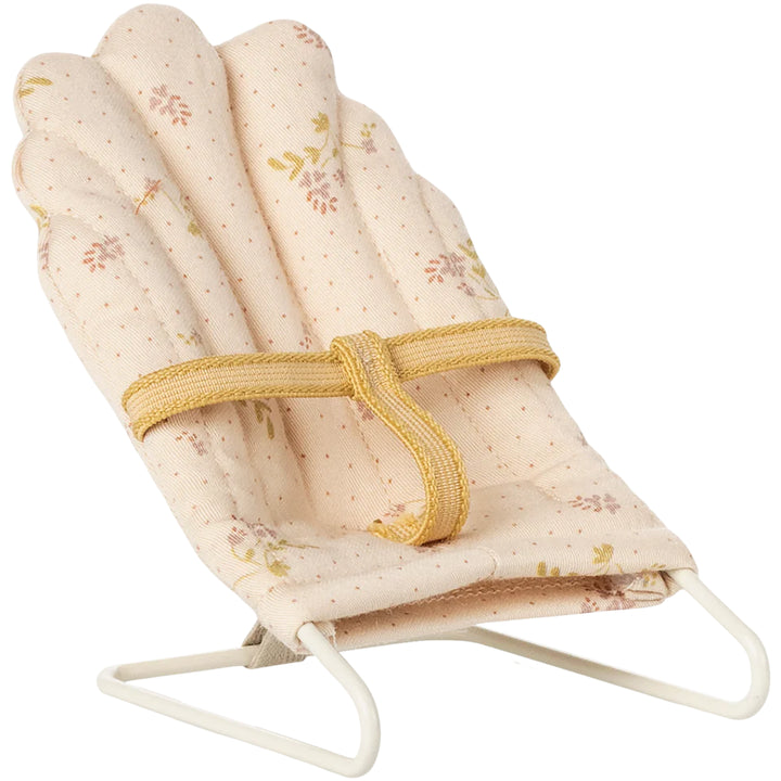 mouse and rabbit maileg baby sitter chair with yellow flowers 