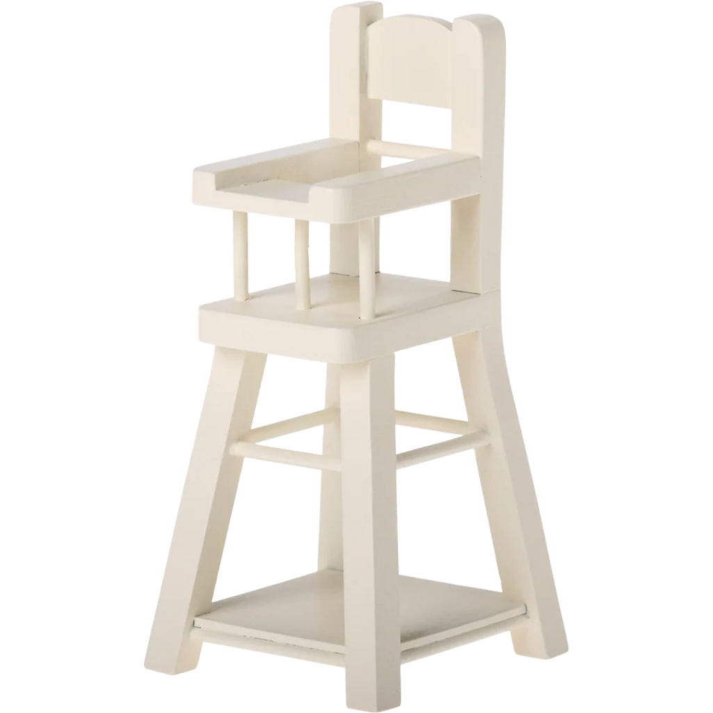 Maileg Micro High Chair, a whimsical addition to dollhouse furniture and miniature accessories.
