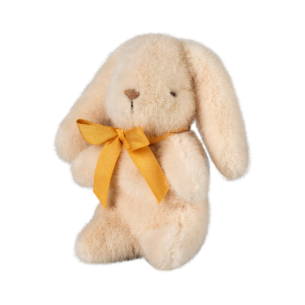 maileg mouse stuffed animal bunny toy in cream color for baby with yellow bow 