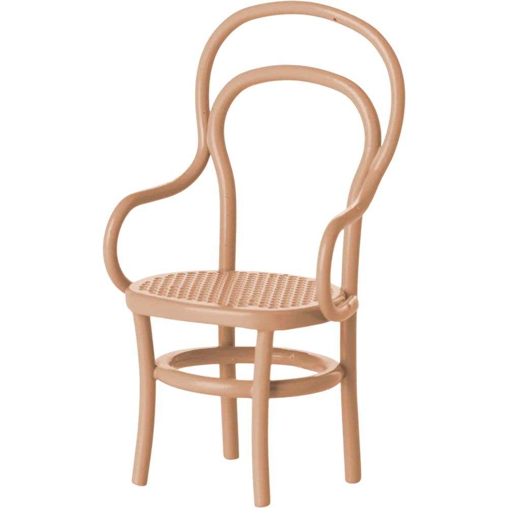 The Maileg Mouse Vintage Chair adds charm to any Maileg mice miniature interior.