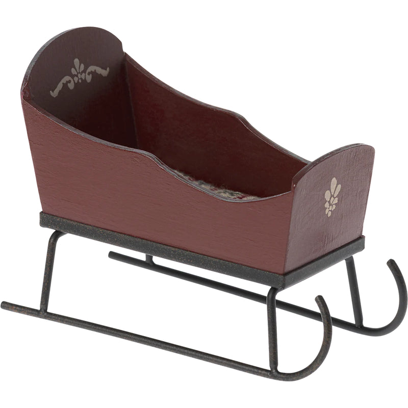 maileg mouse red christmas sleigh 