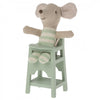 Maileg miniature dollhouse accessories highchair in mint