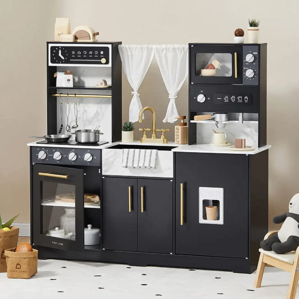 Tiny Land® Iconic Kitchen in Black pretend play 