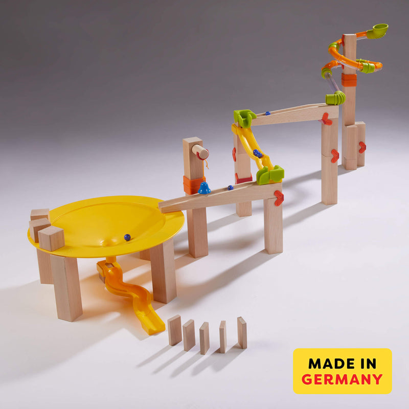 HABA Marble Run Funnel Jungle Starter Set turns marble play into creative adventures as a kids toy for imaginative fun.