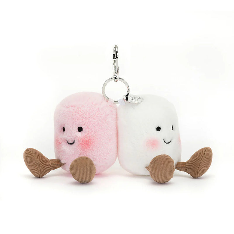 jellycat amuseables bag charm pair of marshmallows