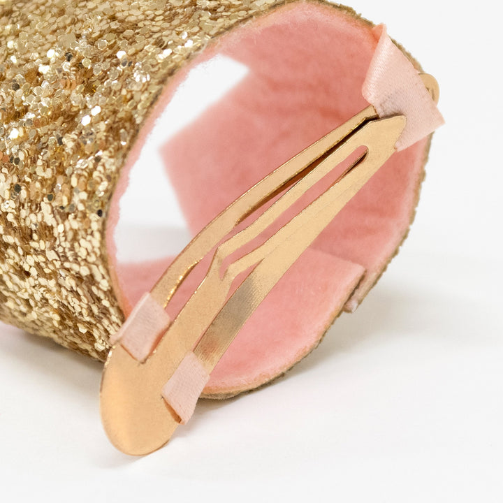 Princess hair clip: Meri Meri Mini Gold Glitter Crown on a gold-tone clip