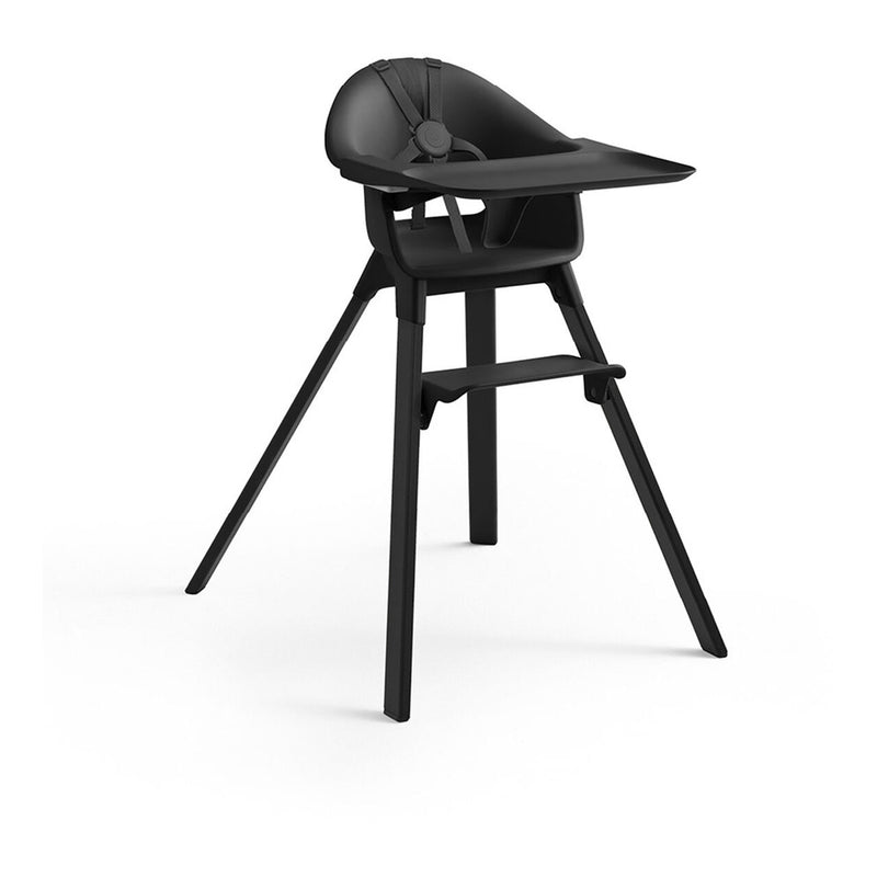 stokke clikk in midnight with black legs high chair for babies