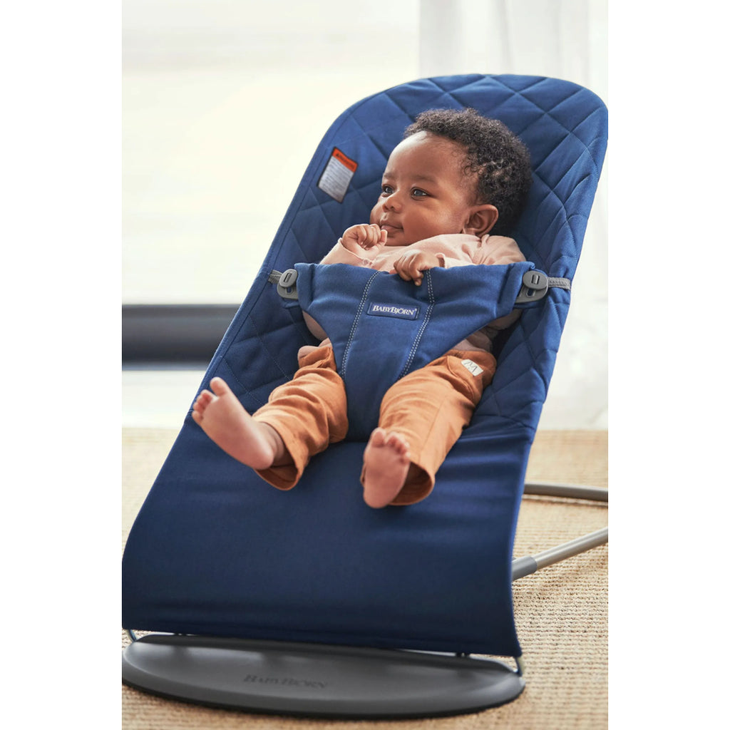 Baby bjorn navy blue quilted baby bouncer