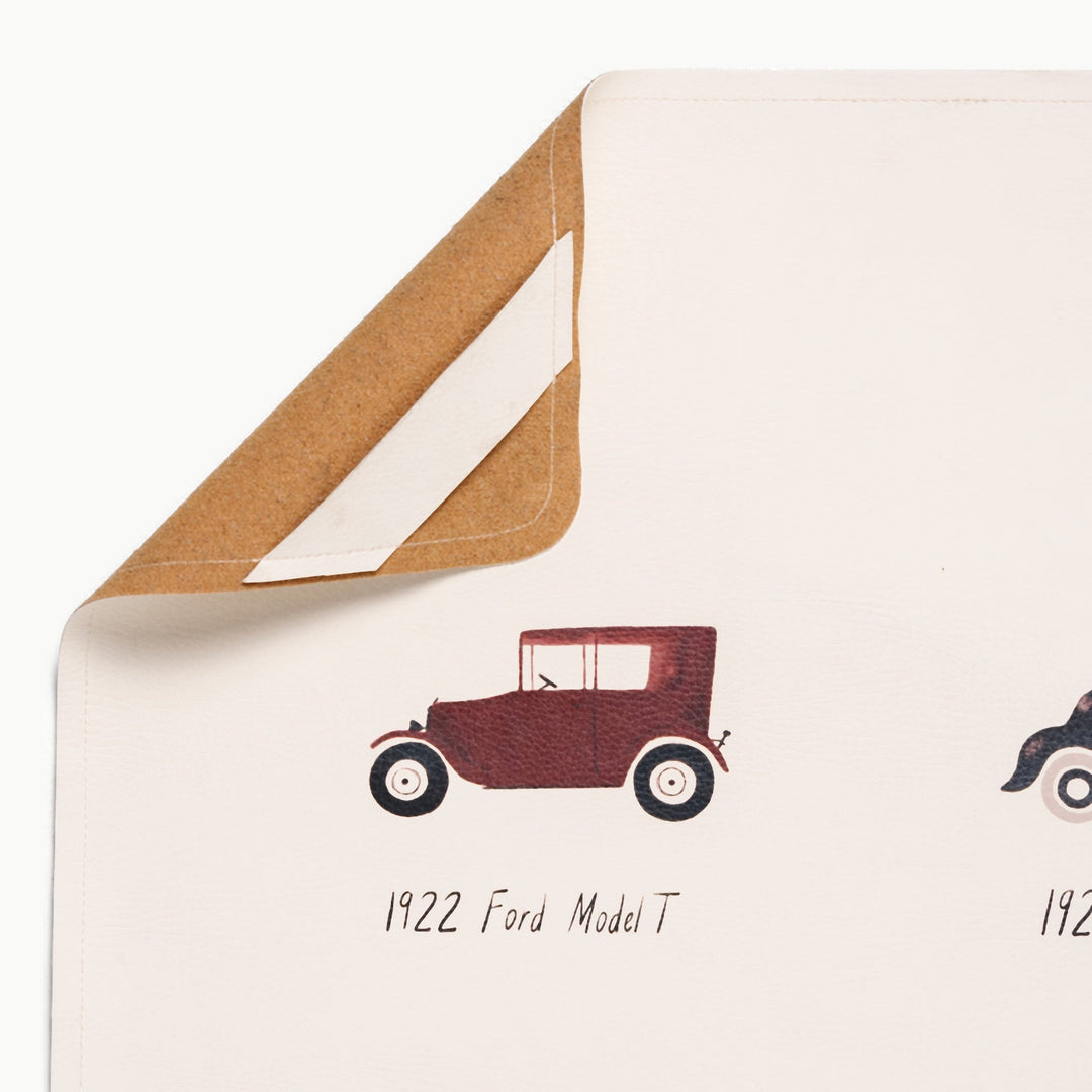 Gathre leather wall tapestry with classic cars