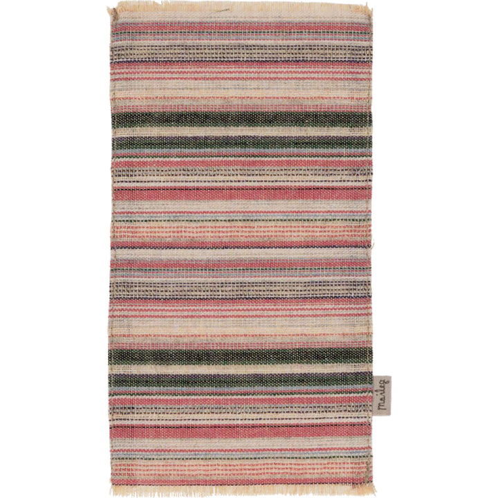 Brighten your dollhouses with the Maileg Miniature Striped Rug, a charming dollhouse accessory for stylish pretend play.