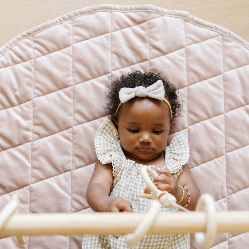 The Saranoni Minky Play Mat in Cameo is ultra plush, delivering true cloudlike Mat play comfort.