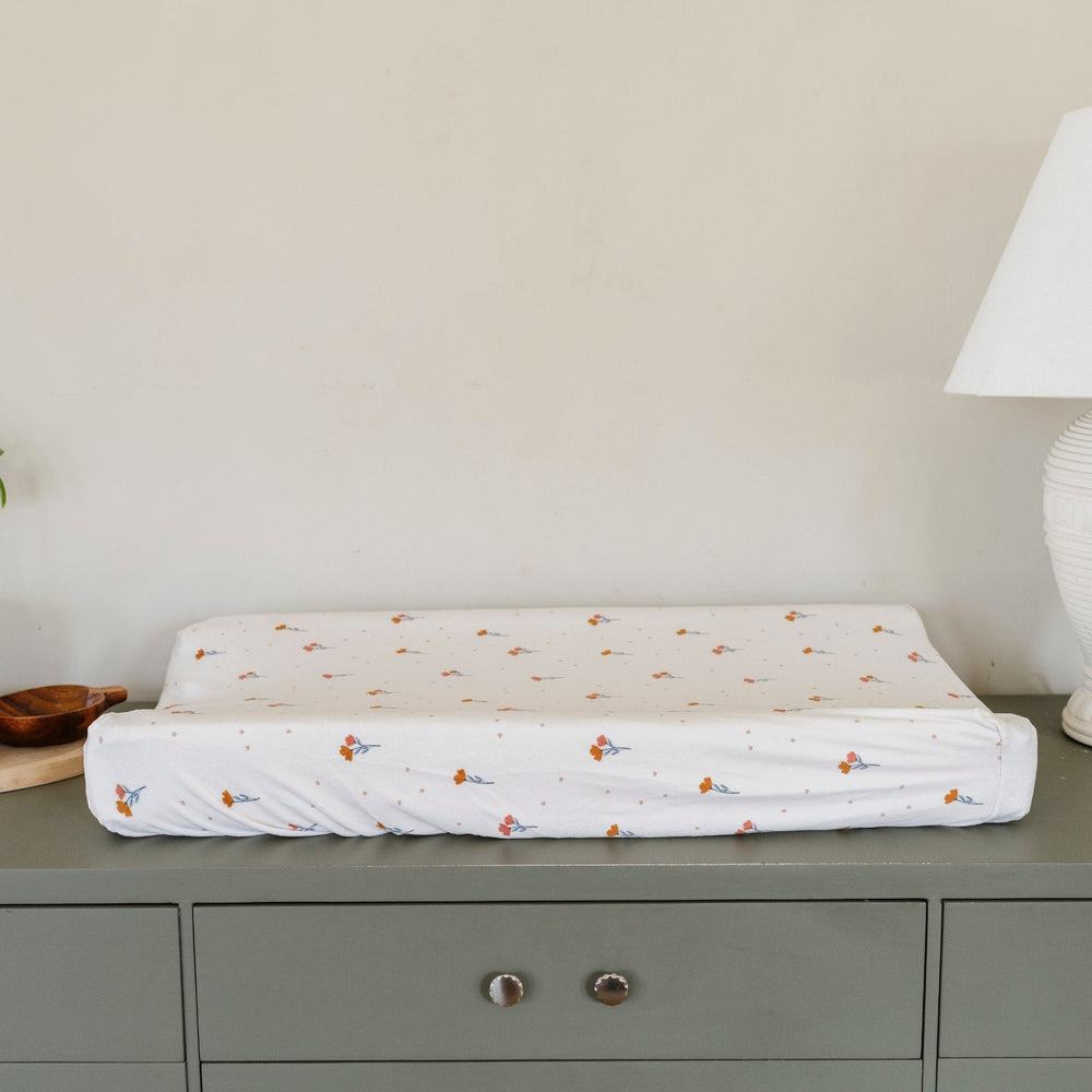 Floral Saranoni Minky Stretch Luxe Changing Covers brings ultra softness and works beautifully as premium changing pad covers