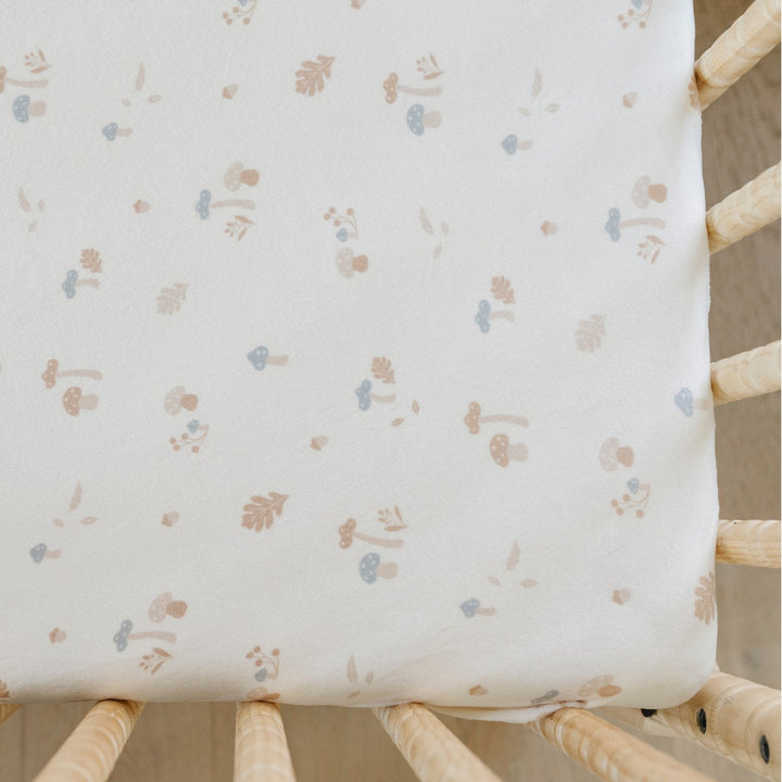 Mushroom Saranoni Minky Stretch Luxe Crib Sheets make soft fitted sheets for baby crib, perfect for every nursery.