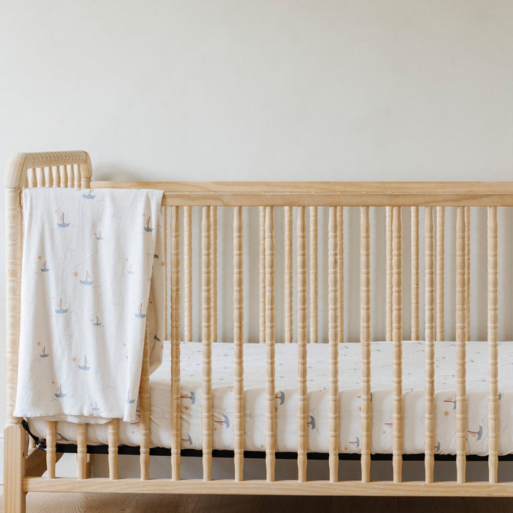 Give your nursery a cozy touch with Boats Saranoni Minky Stretch Luxe Crib Sheets, the best crib sheets for little ones.