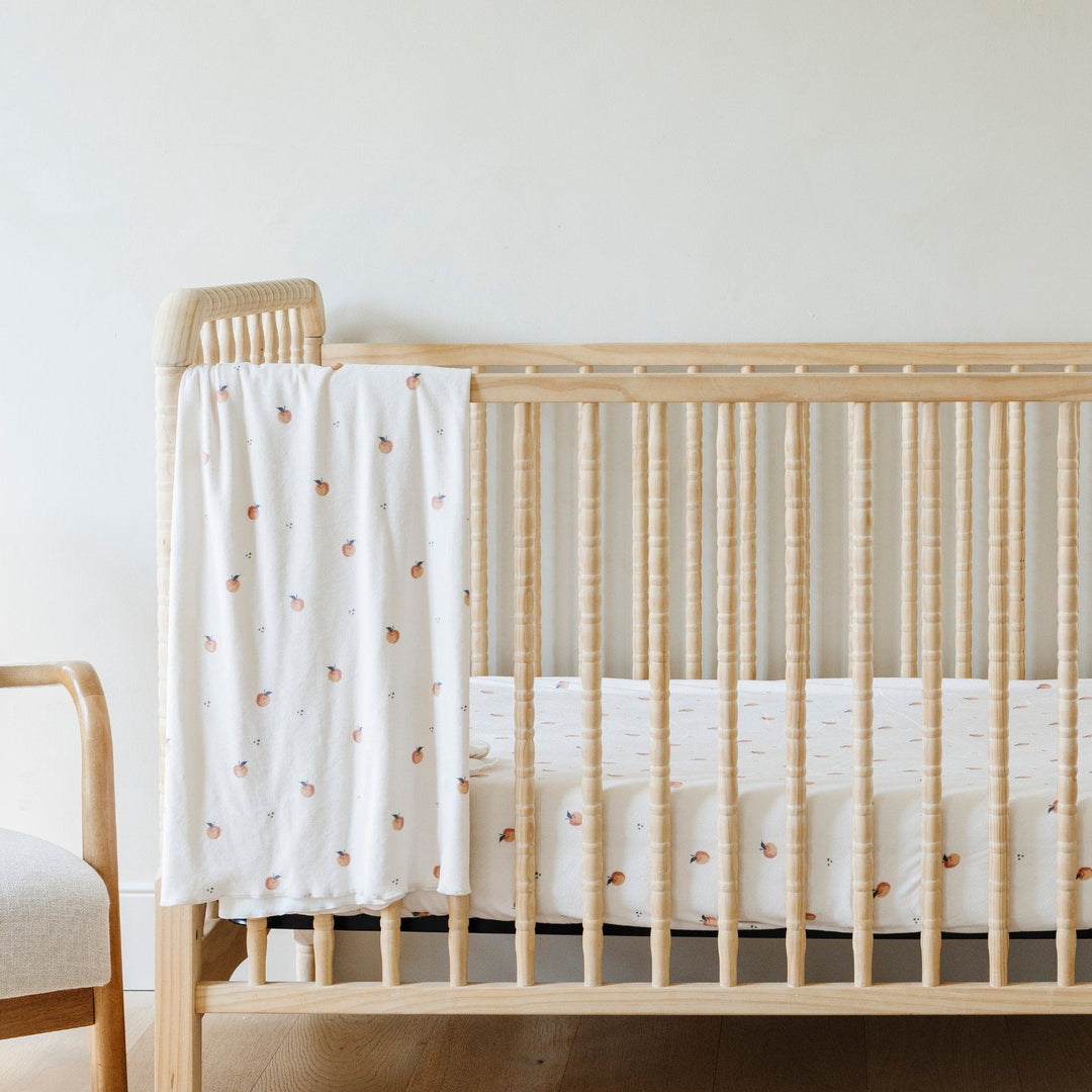 Saranoni Minky Stretch Luxe Crib Sheets in Apple bring luxurious sheets for cribs with plush minky texture.
