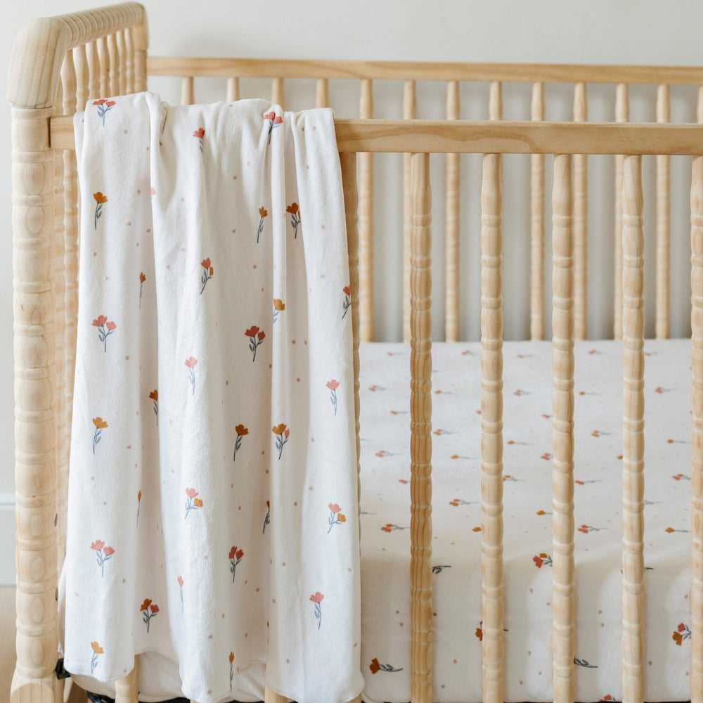 Nothing beats the feel of the Saranoni Minky Stretch Luxe Swaddle/Blanket in Floral when you want a dreamy baby blanket.