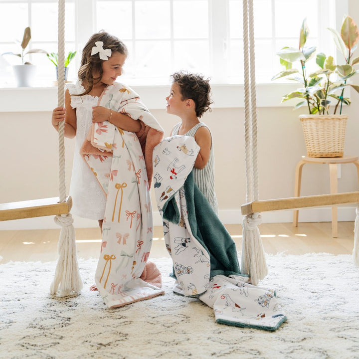 Saranoni Minky/Lush Toddler Blankets look luxurious and make the best baby blankets for gifting or nursery styling