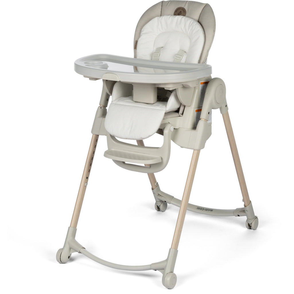 Maxi-Cosi Minla 6-in-1 High Chair in Blue, designed with multiple recline positions for a versatile baby high chair.