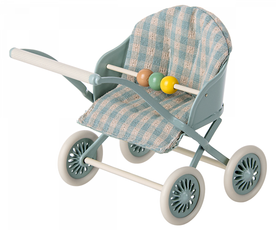 maileg mouse mint baby stroller