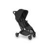 Right side of Uppababy stroller in black with partial sunshade