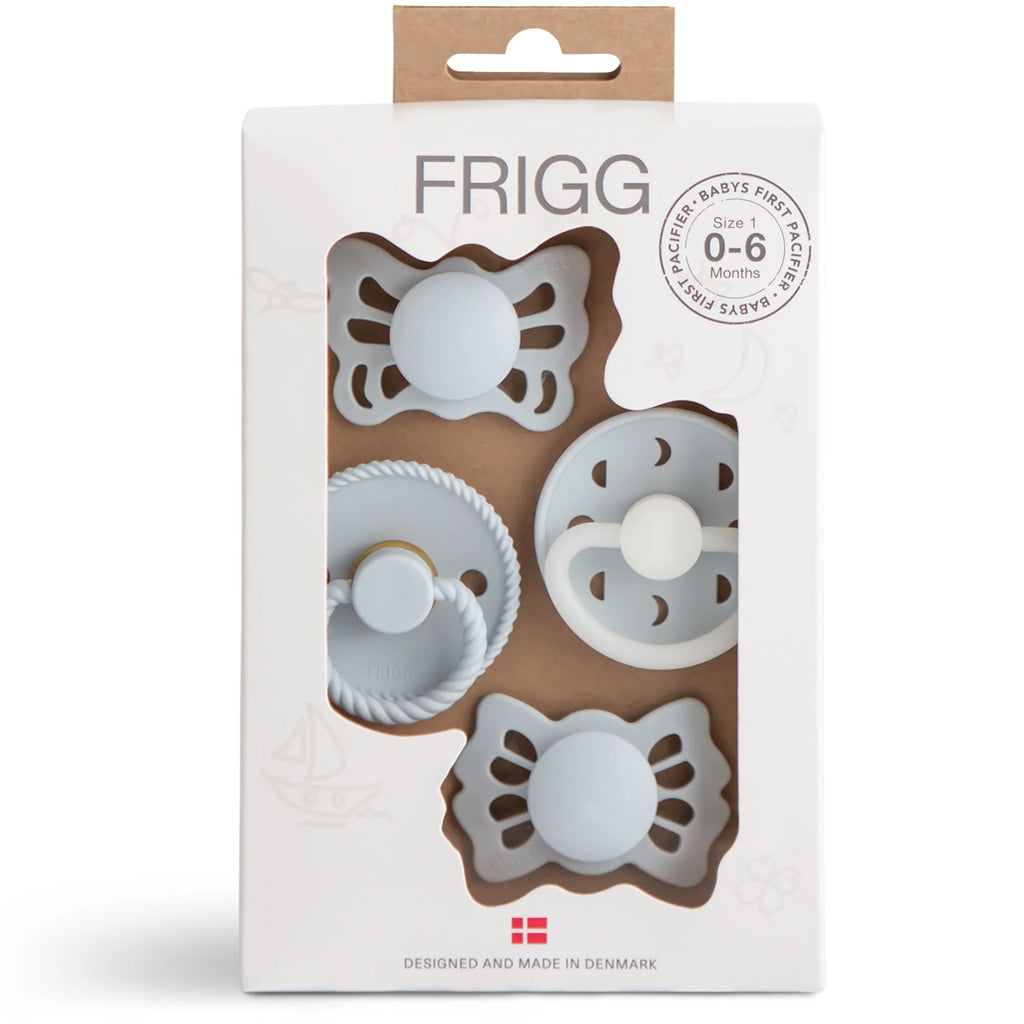 frigg baby's first pacifier 4-pack moonlight sailing powder blue