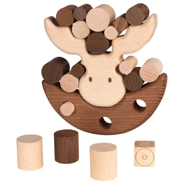 Goki Evolutions Moose Balancing Game Wooden Toy Stacking Game