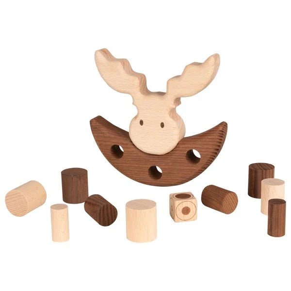 Goki evolutions Moose Balancing Game wood stacking and sorting game for toddlers