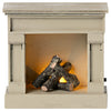 Maileg off-white fireplace dollhouse accessories