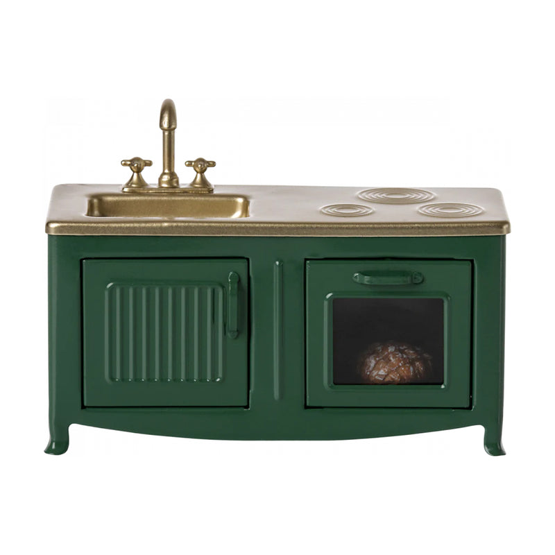 Dark green maileg mouse kitchen for maileg dollhouse