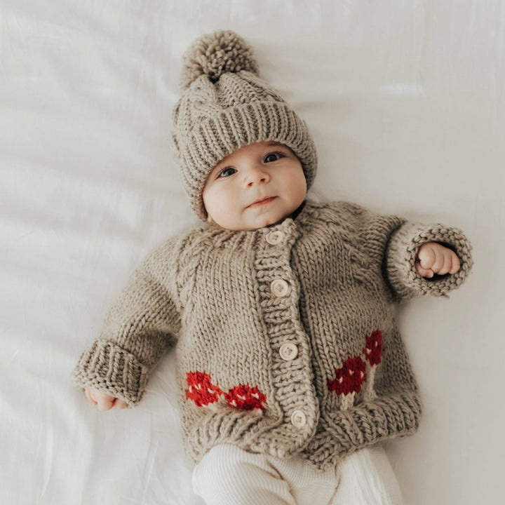 softest huggalug mushroom baby sweater