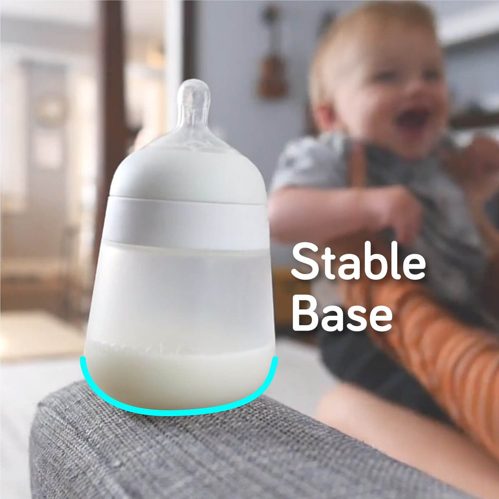 Nanobébé 9oz Flexy Silicone Baby Bottle with a stable base